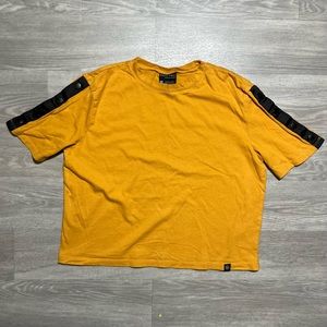Ninth Hall Claude Snap Sleeve Golden Yellow Crop T-Shirt Size Small